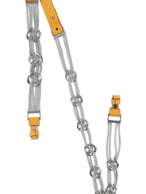 Auth. Marni Two Tone Bag Strap In Marigold Nwt Leather
